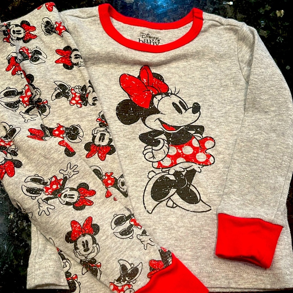 Minnie Mouse Pajama Set 12-18 month Disney baby 100%organic cotton super soft